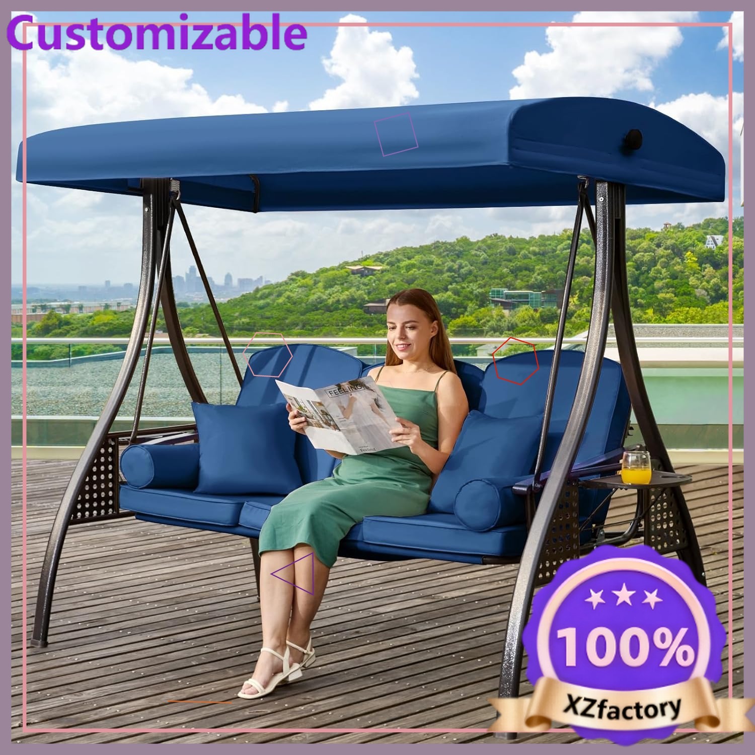 Outdoor Furniture Factory - Direkt vom Hersteller 2026 3-in-1 Verandaschaukel