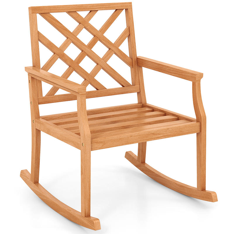 Outdoor Furniture Rocking Chair - Schaukelstuhl aus Teakholz, 36 Zoll, solide