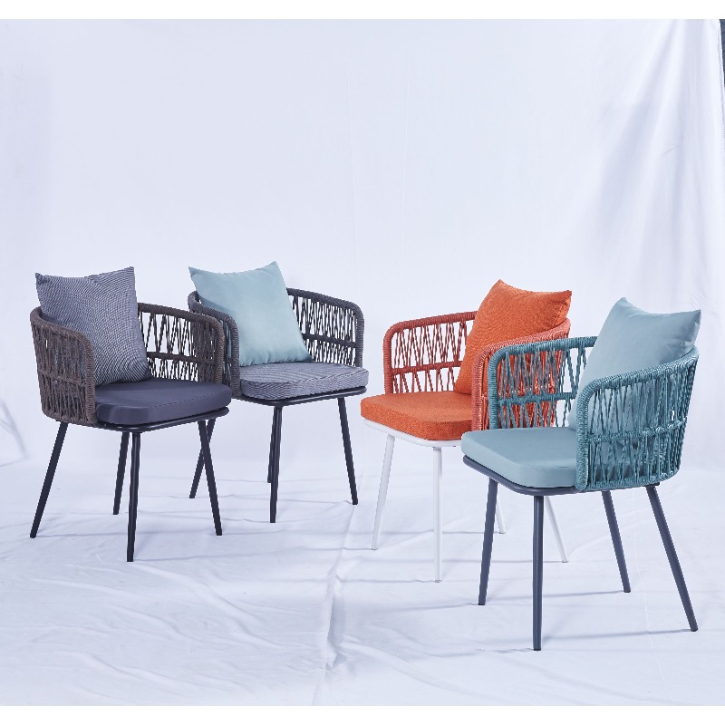 Outdoor Furniture Cafe - 2023 Design Gewebter Seil-Outdoor-Möbel Großhandel Eisenrahmen