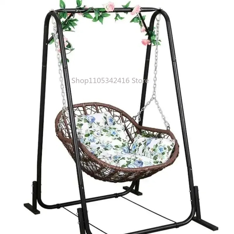 Outdoor Furniture Rocking Chair - Einzelner Rattan-Hängekorbstuhl für Kinder, Schaukelstuhl für