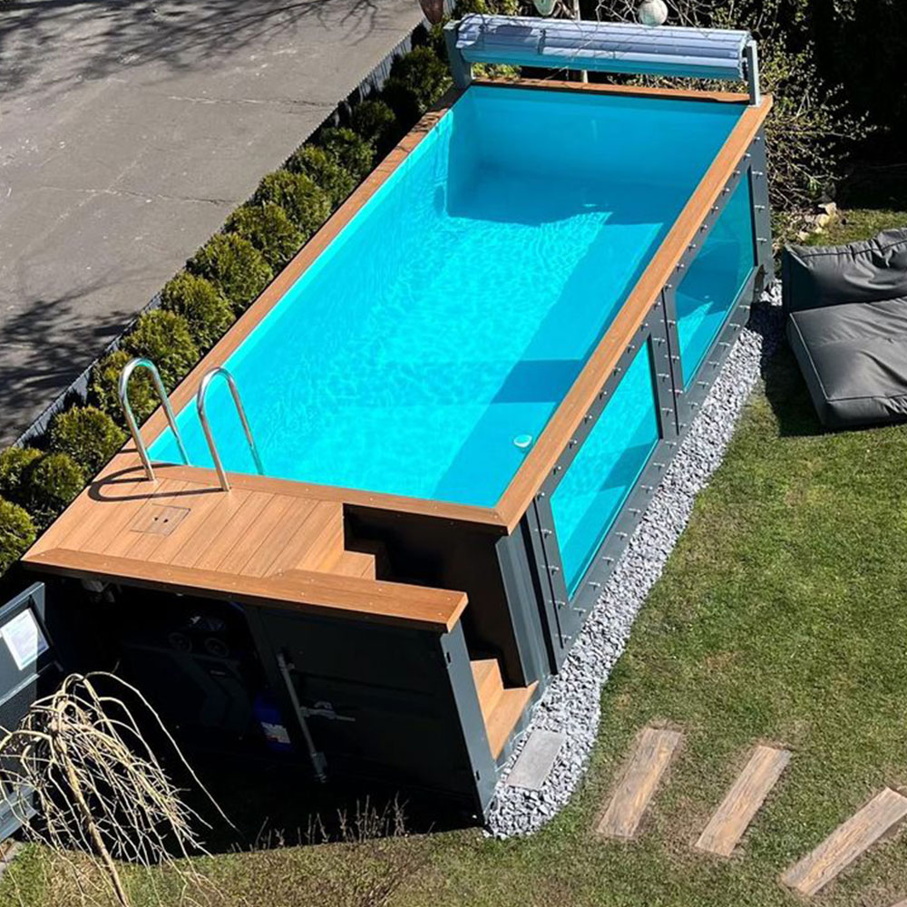 Outdoor Furniture Factory - Luxuriöser Outdoor-Fertigpool aus Fiberglas mit Acrylglasfenster,