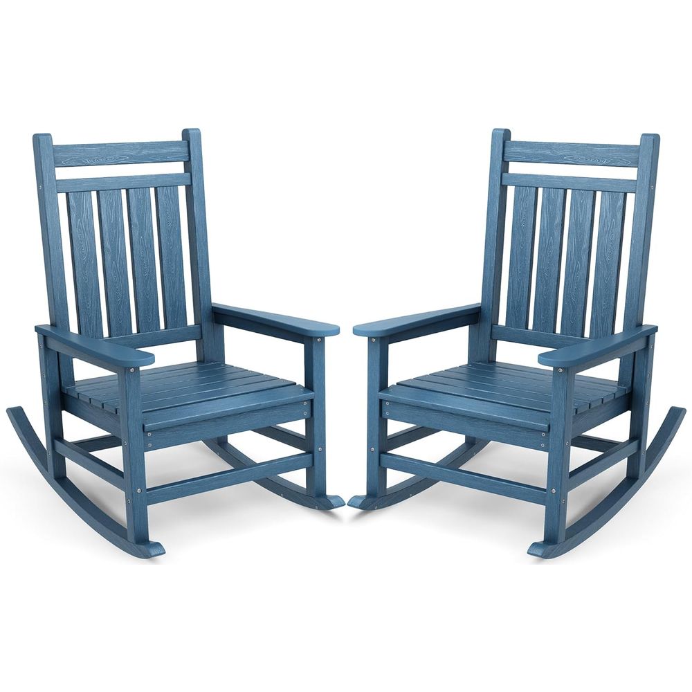 Outdoor Furniture Rocking Chair - Set mit 2 übergroßen HDPE-Schaukelstühlen für