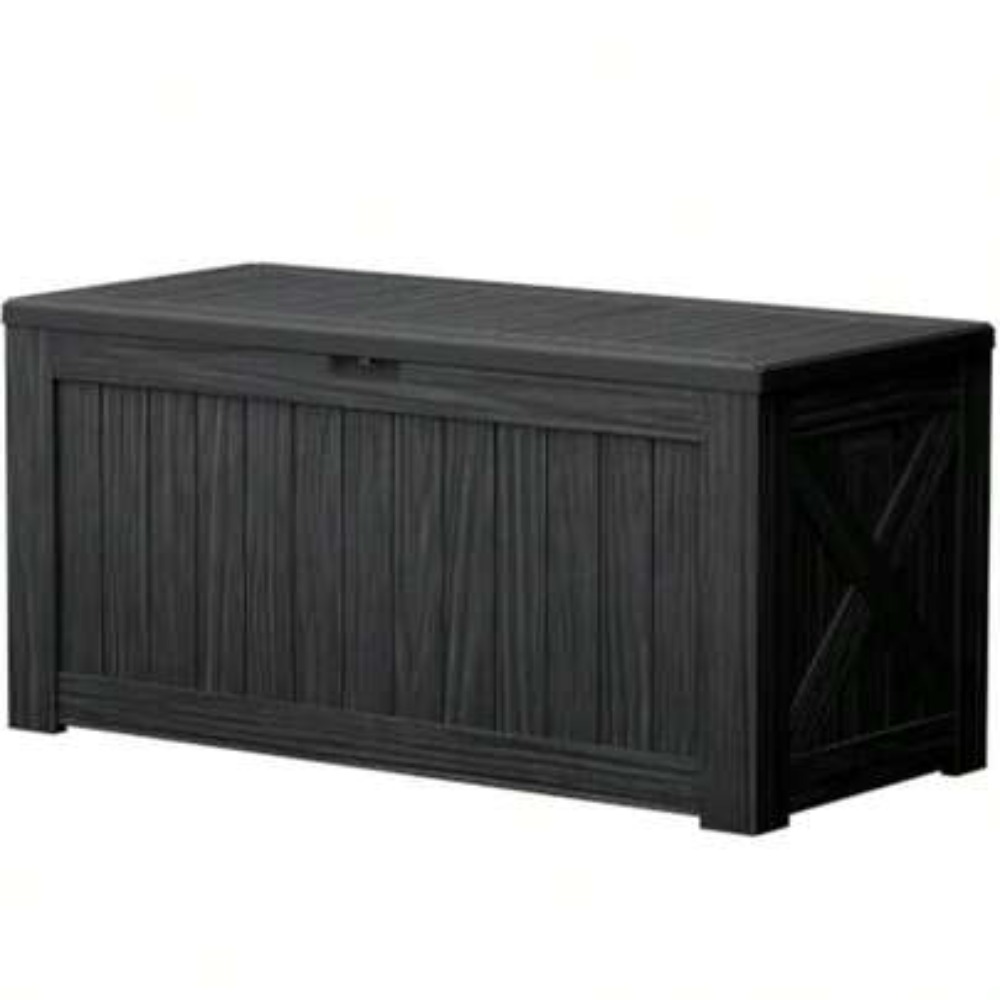Outdoor Furniture Bench - 120-Gallonen-Deckbox für den Außenbereich, aus Kunstharz,