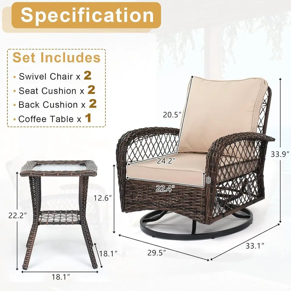 3-teiliges Gartenmöbel-Set, Dr – Outdoor Furniture Rocking Chair Bewertung und Preis