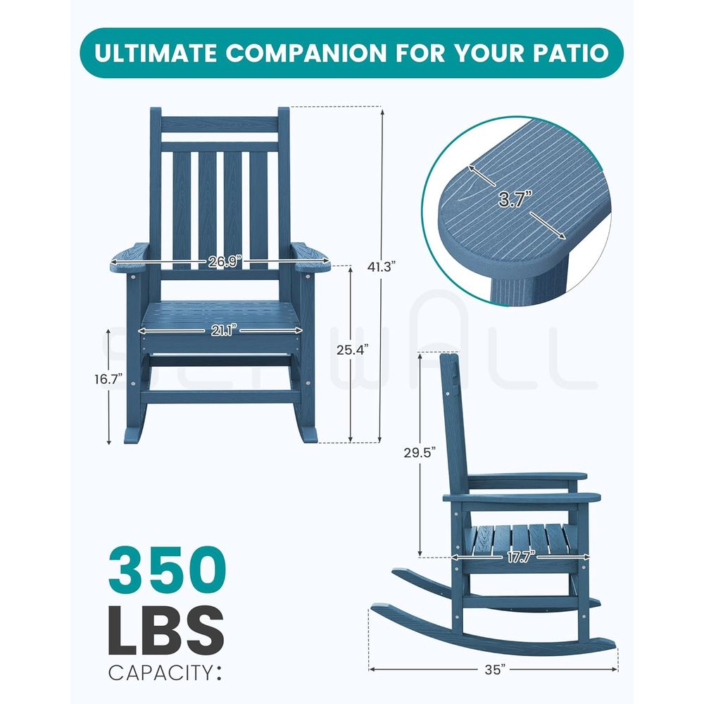 Set mit 2 übergroßen HDPE-Scha – Outdoor Furniture Rocking Chair Bewertung und Preis