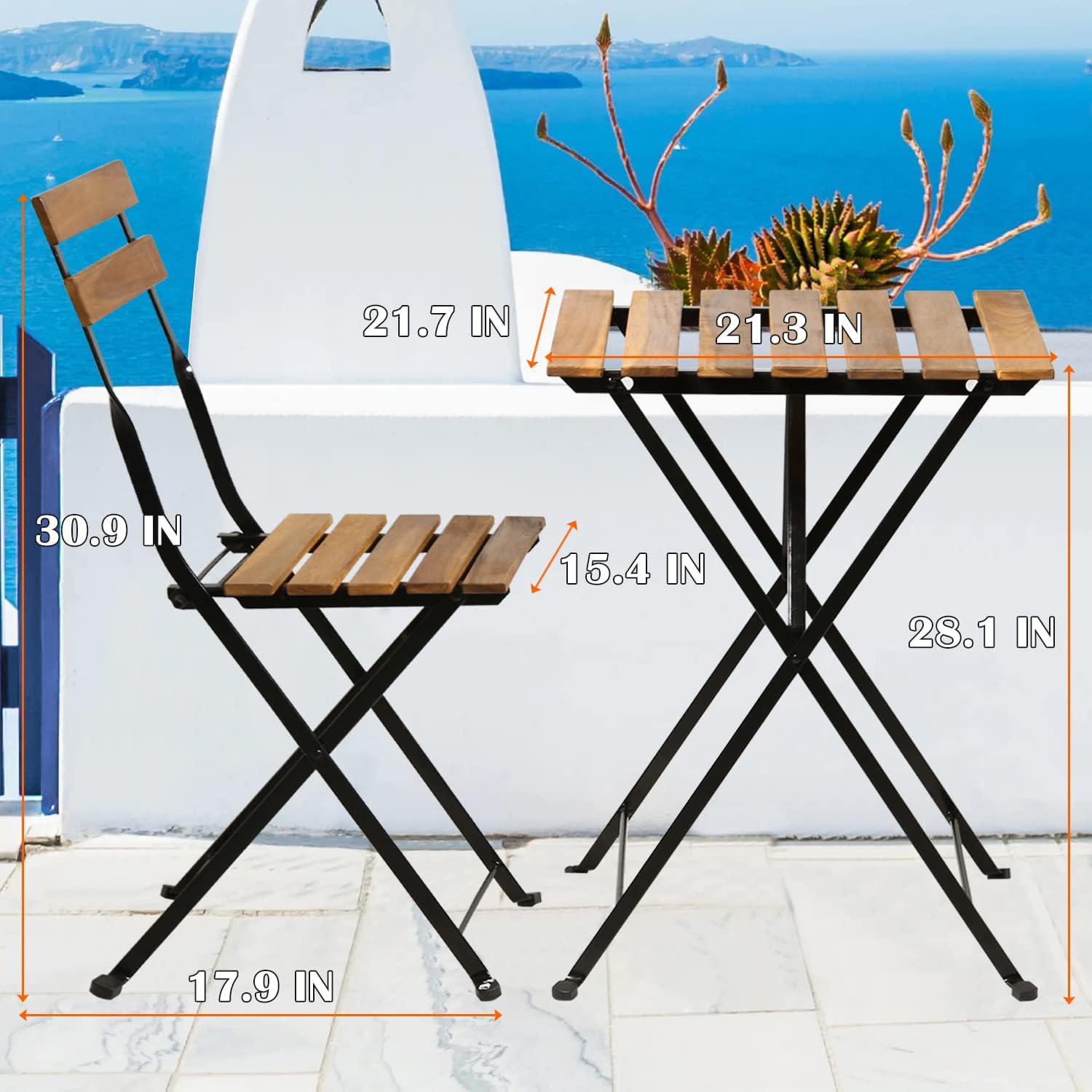 3-teiliges klappbares Bistro-S – Outdoor Furniture Wood Bewertung und Preis