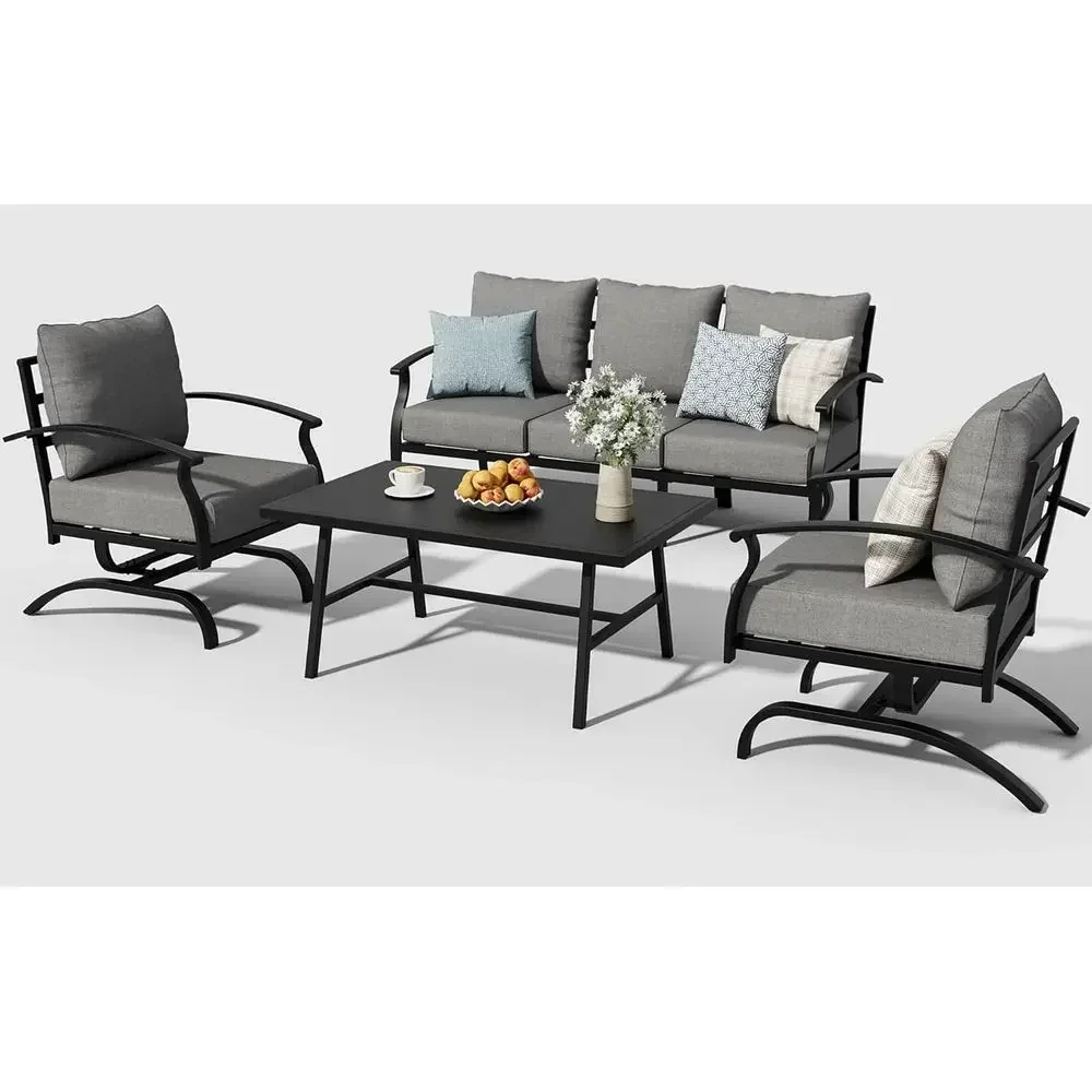 Graues Outdoor-Metall-Gartenmö – Outdoor Furniture Rocking Chair Bewertung und Preis