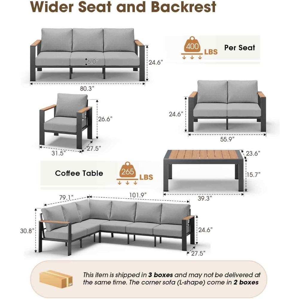USA Lagerbestand Aluminium Out – Outdoor Furniture Set Sale Bewertung und Preis