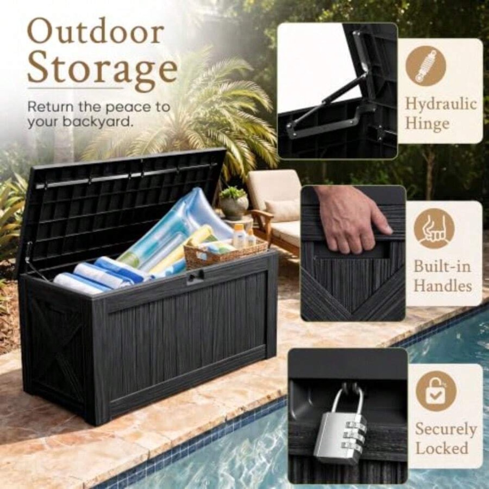 120-Gallonen-Deckbox für den A – Outdoor Furniture Bench Bewertung und Preis